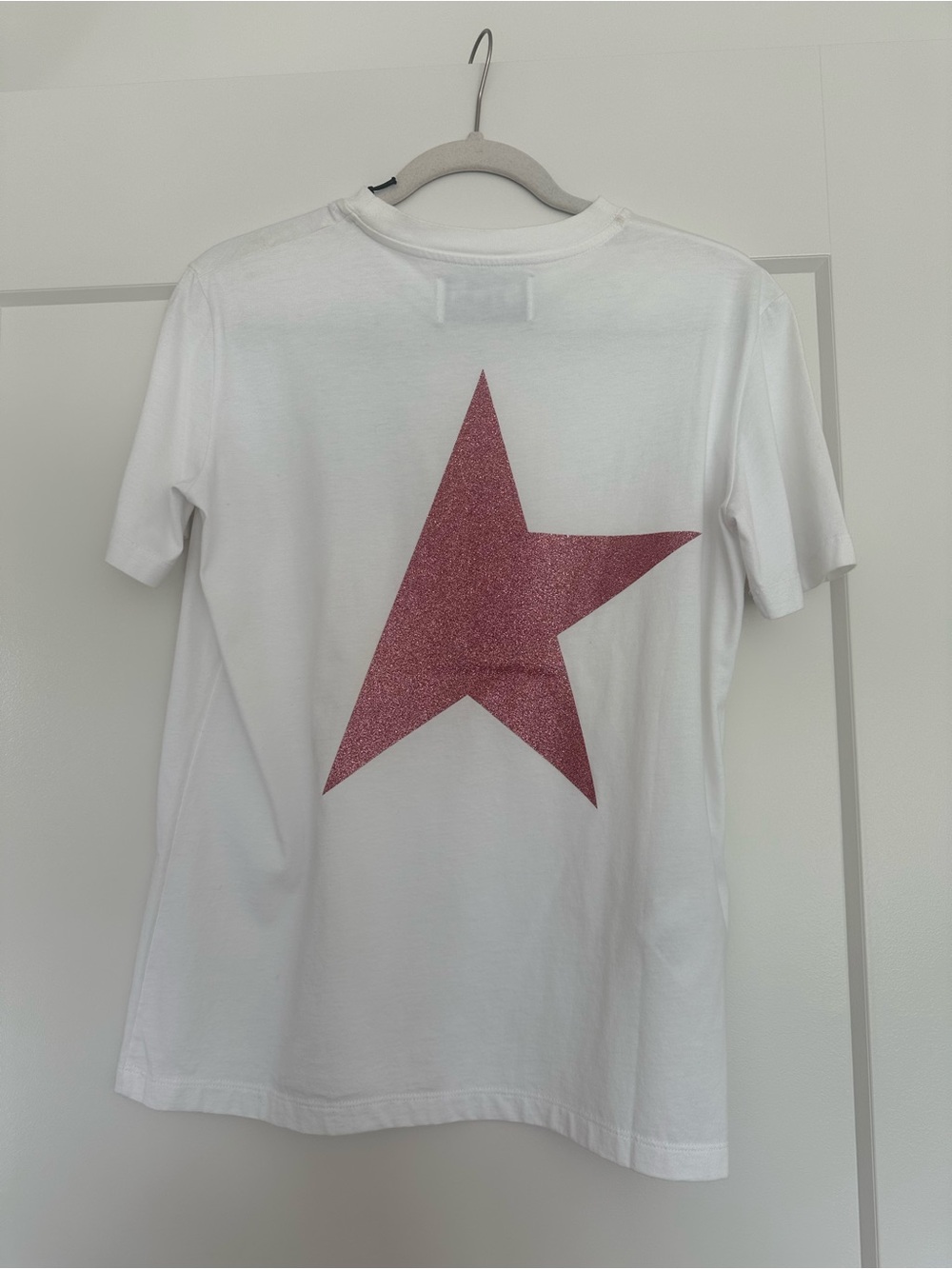 Golden Goose White Tee with Pink Star Logo - Picture 2 of 5